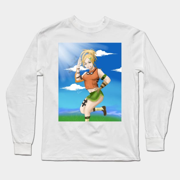 Smiling Rikku Long Sleeve T-Shirt by Sephiroth1204